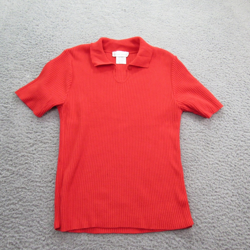 Pierre Cardin‎ Red Ribbed Knit Short Sleeve Polo Shirt Medium